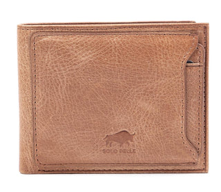 Solo Pelle Slim Wallet aus echtem Leder Platz für 4-8 Karten magnetisch abnehmares Kartenetui in Steingrau