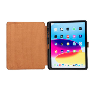 Stage abnehmbare Lederhülle für das iPad Pro 12.9" (4+5 & 6 Gen.) in Cognac Braun