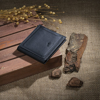 Solo Pelle Slim Wallet aus echtem Leder Platz für 4-8 Karten magnetisch abnehmares Kartenetui in Steingrau