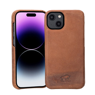 Solo Pelle Lederhülle für das iPhone 14 in 6.1 Zoll Princeton Case - Cognac Braun